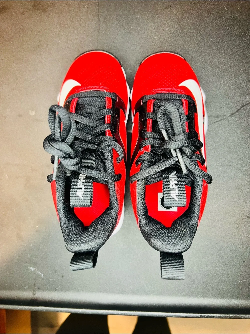 Nike Kids Red and Black Sneakers with Traction Sole